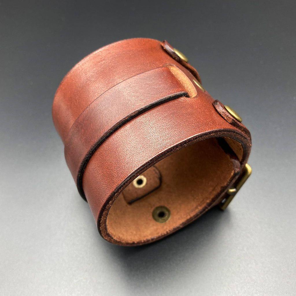 Breites Lederarmband "Johnny-D", braun