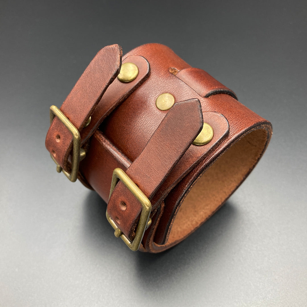 Breites Lederarmband "Johnny-D", braun