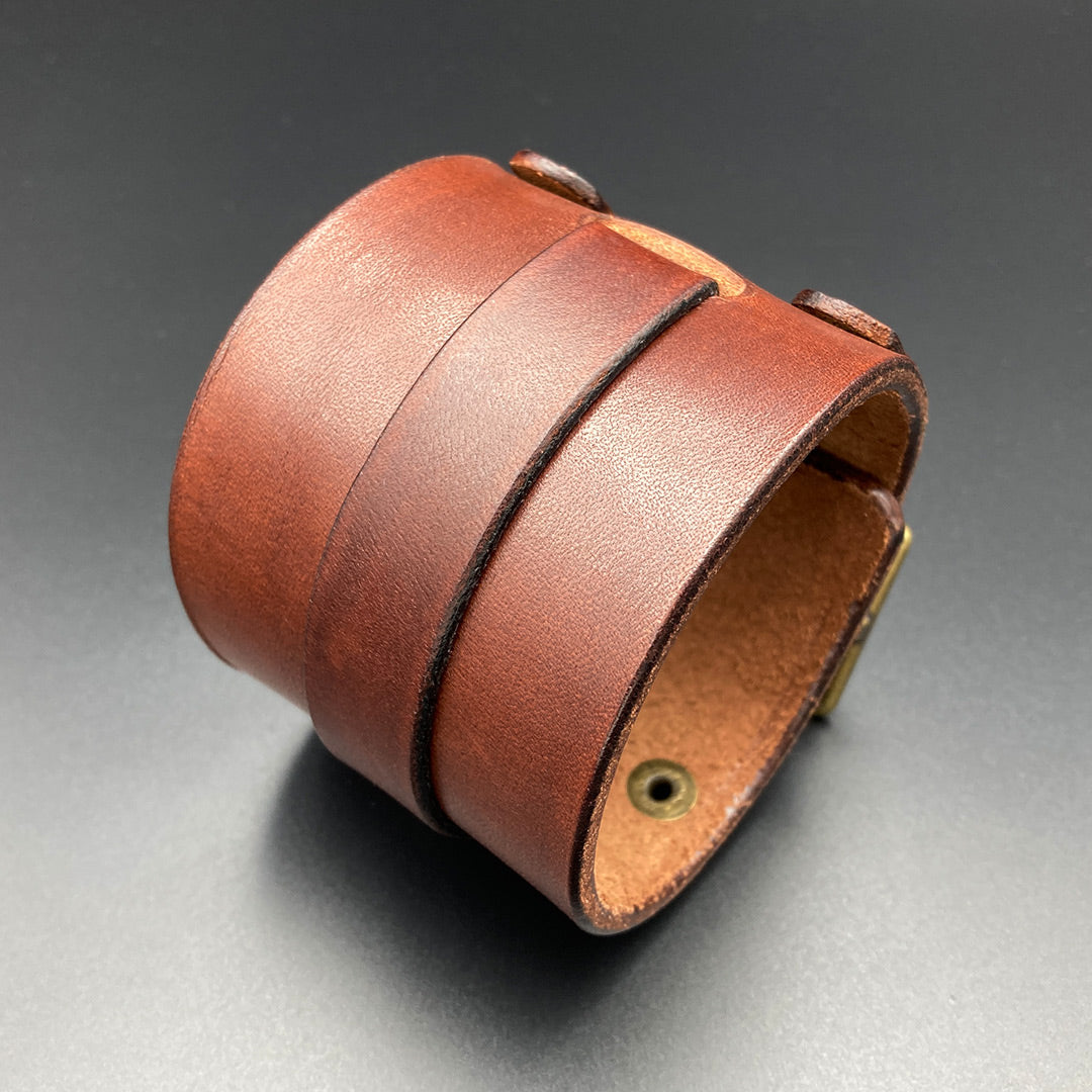 Breites Lederarmband "Johnny-D", braun