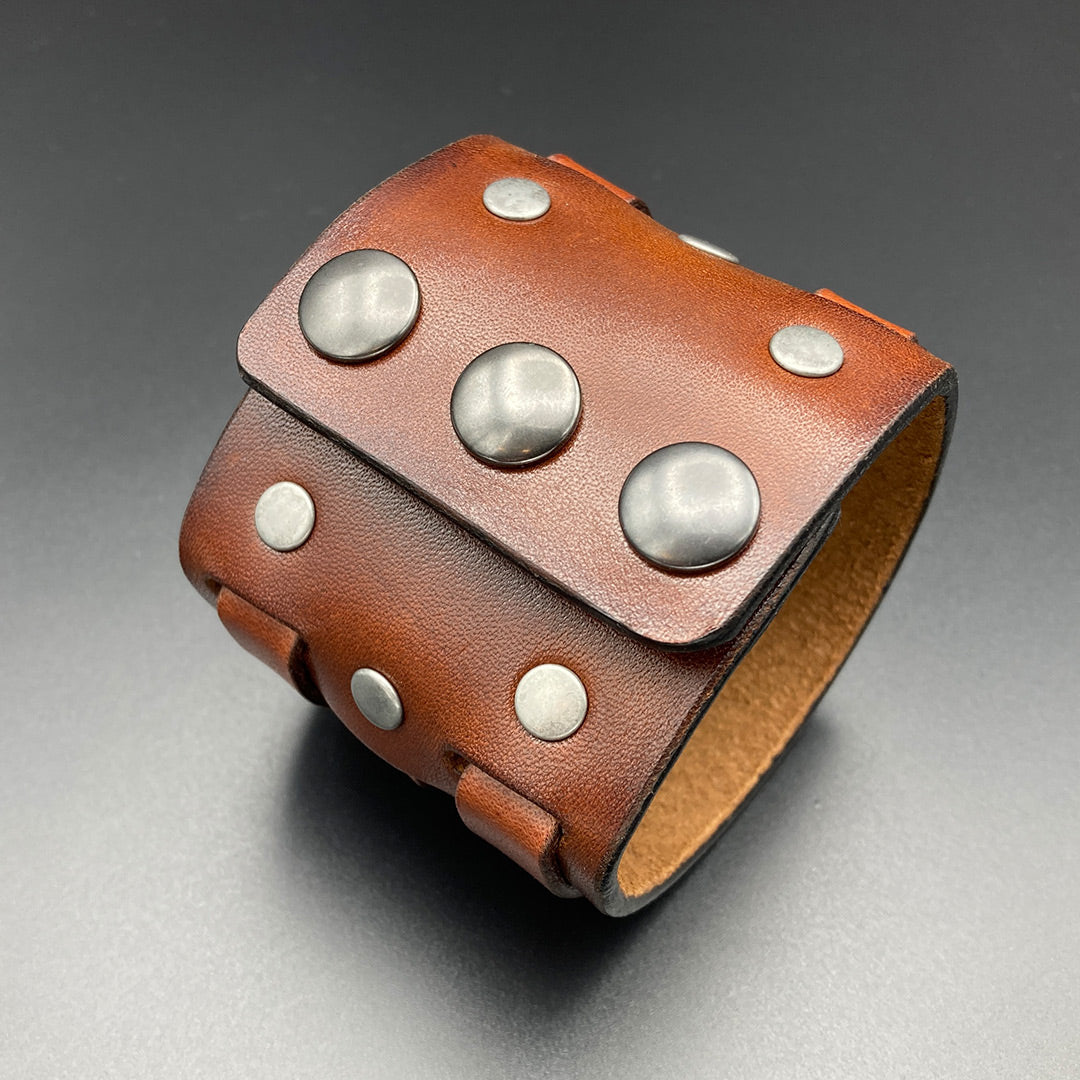 Breites Lederarmband "Outlaw", braun
