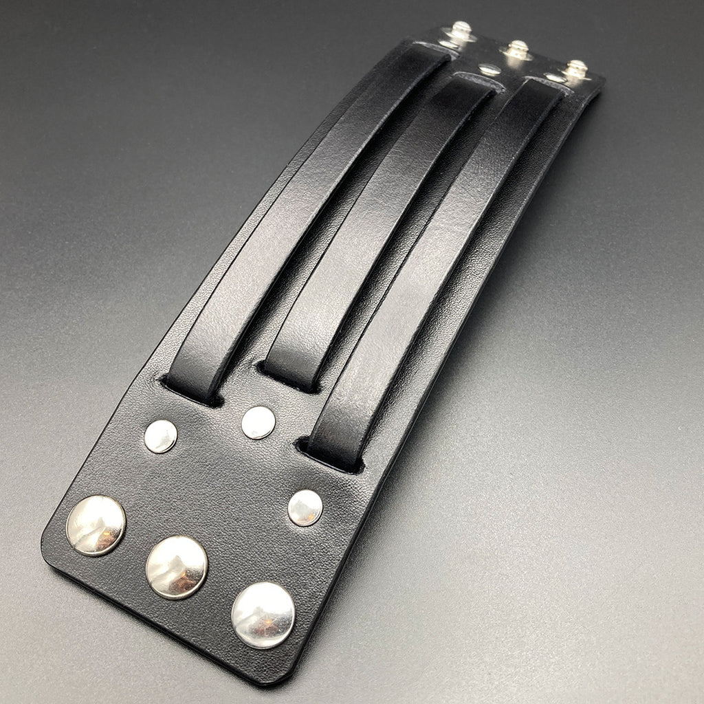 Breites Lederarmband "Outlaw", schwarz