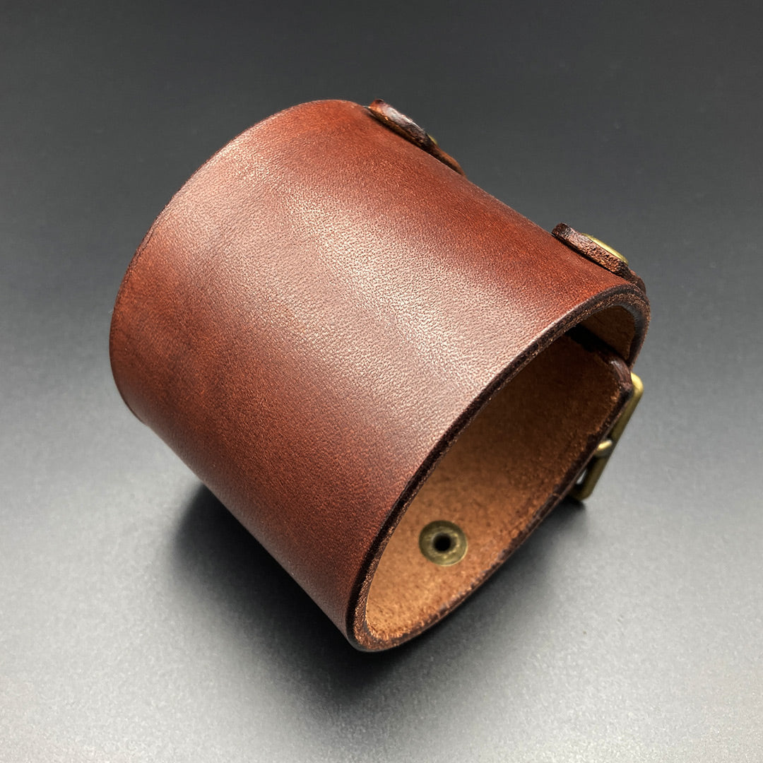Breites Lederarmband "Pusher", braun