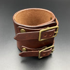 Breites Lederarmband "Pusher", braun