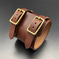 Breites Lederarmband "Pusher", braun
