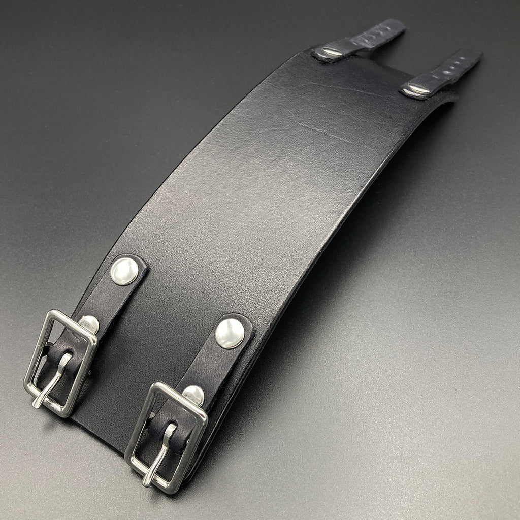 Breites Lederarmband "Pusher", schwarz