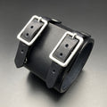 Breites Lederarmband "Pusher", schwarz