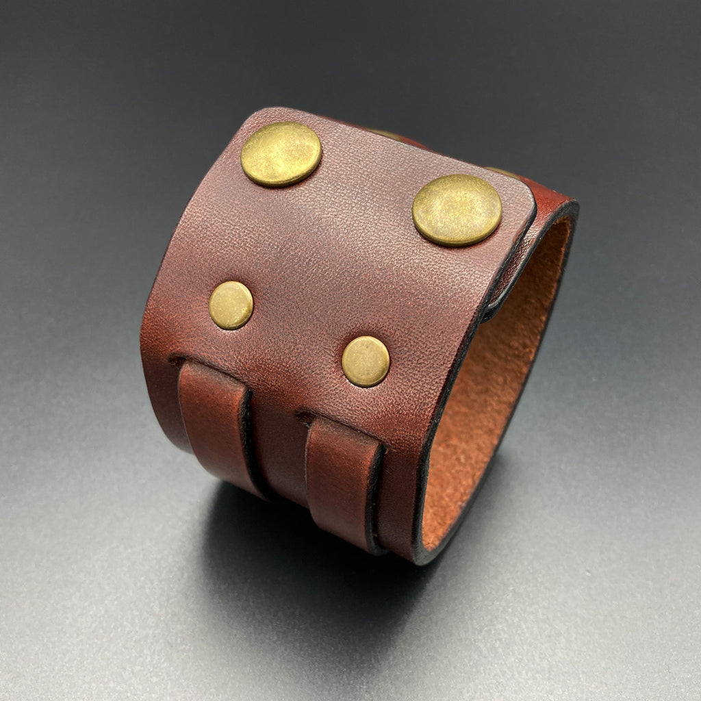 Breites Lederarmband "Renegade", braun