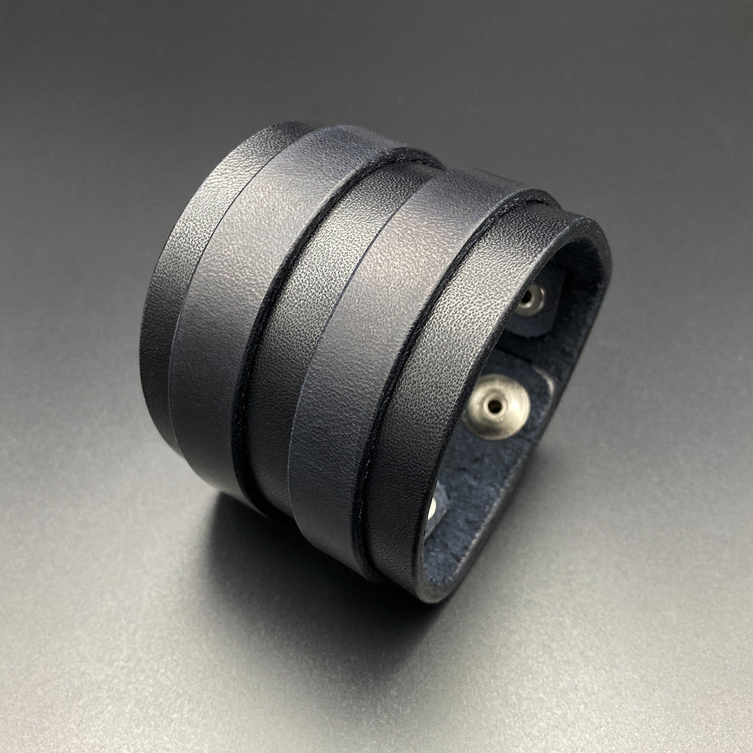 Breites Lederarmband "Renegade", schwarz