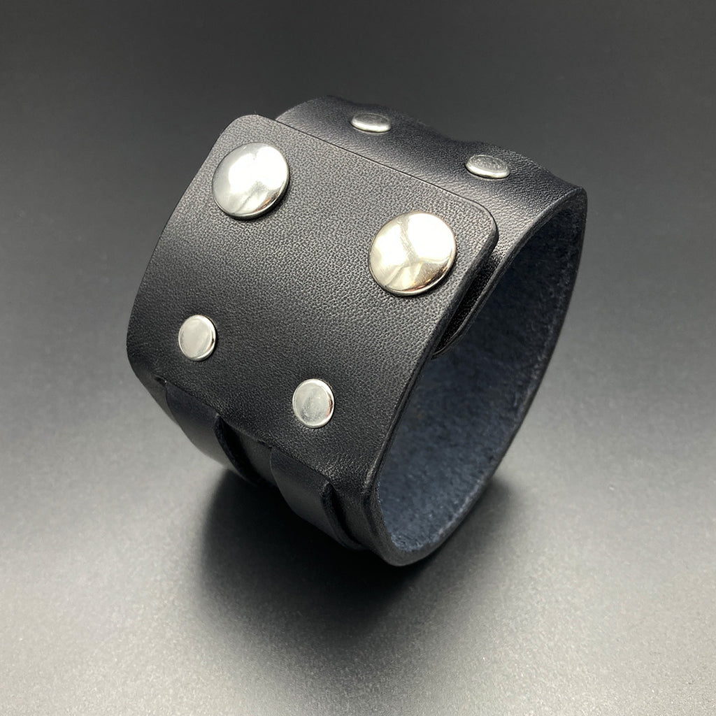 Breites Lederarmband "Renegade", schwarz