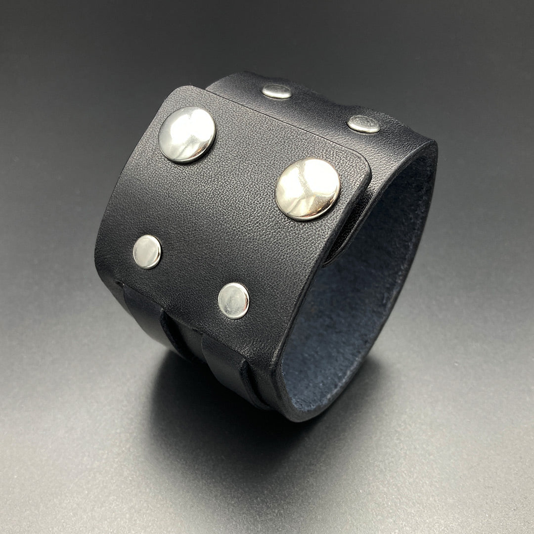Breites Lederarmband "Renegade", schwarz