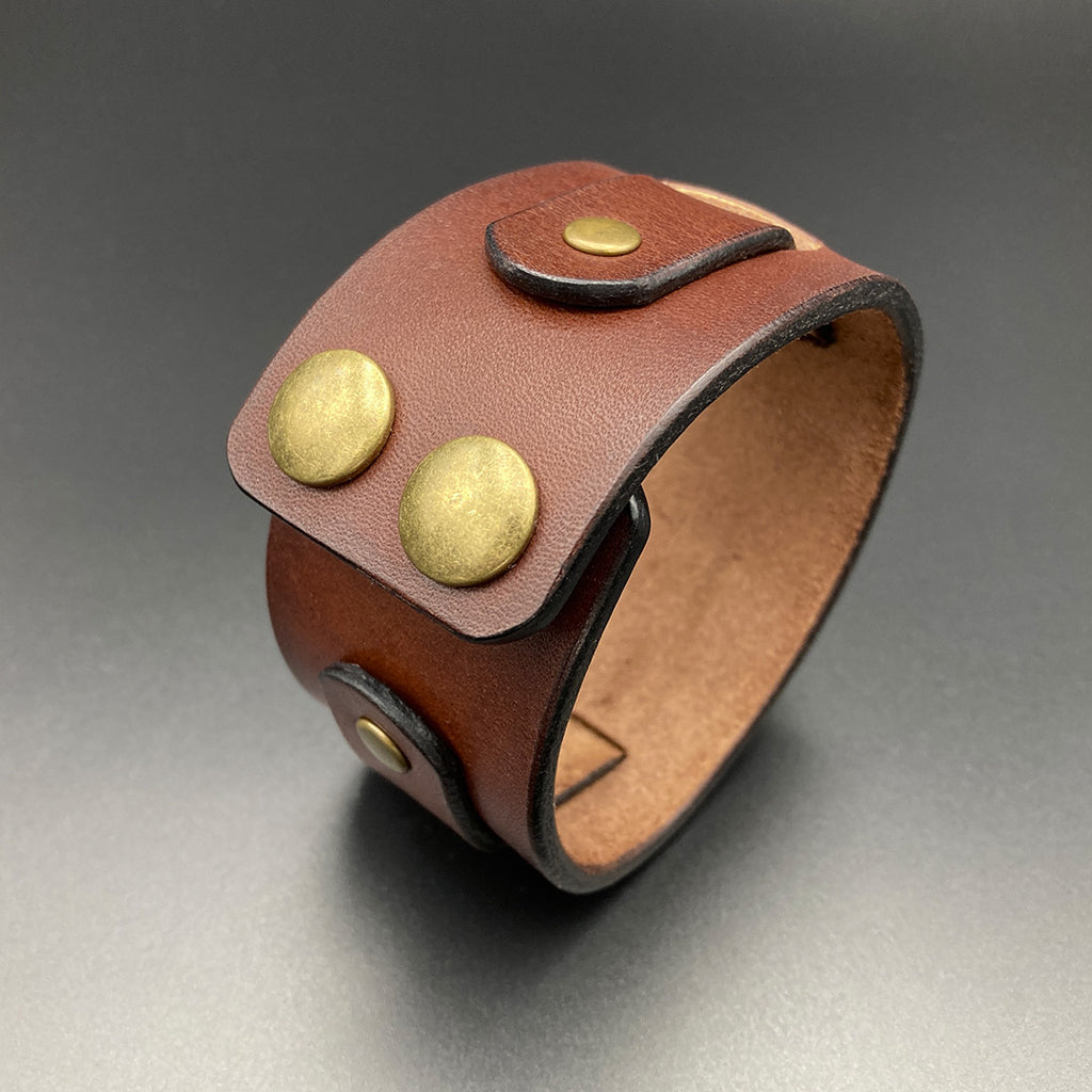 Breites Lederarmband "Trooper", braun