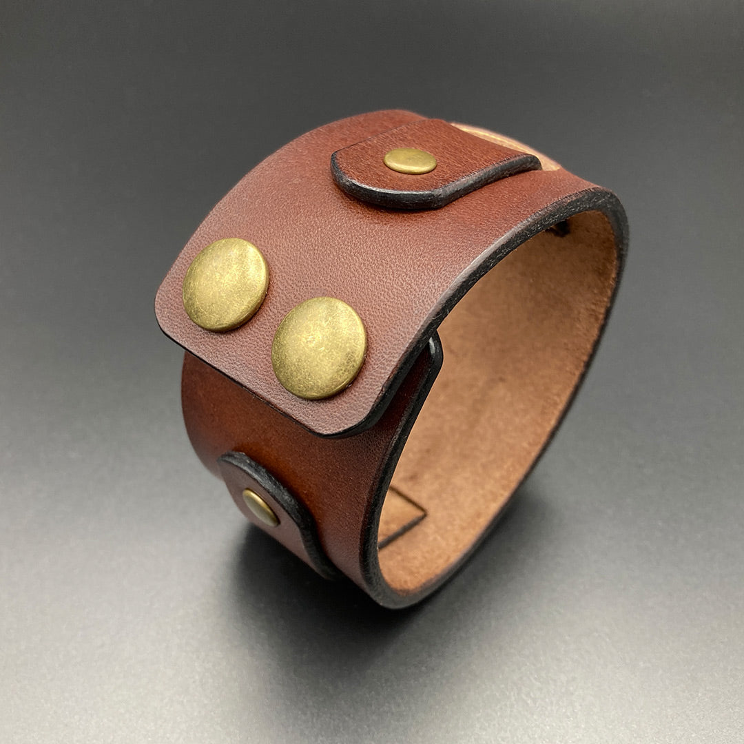 Breites Lederarmband "Trooper", braun