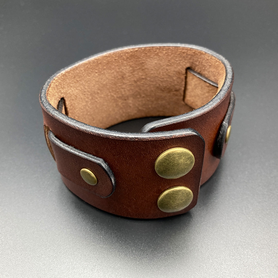Breites Lederarmband "Trooper", braun