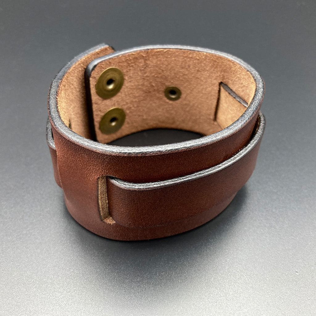 Breites Lederarmband "Trooper", braun