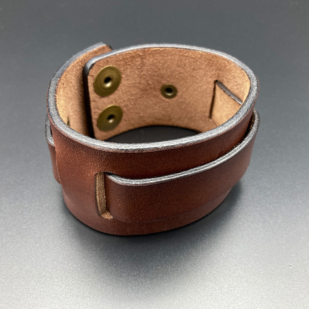 Breites Lederarmband "Trooper", braun