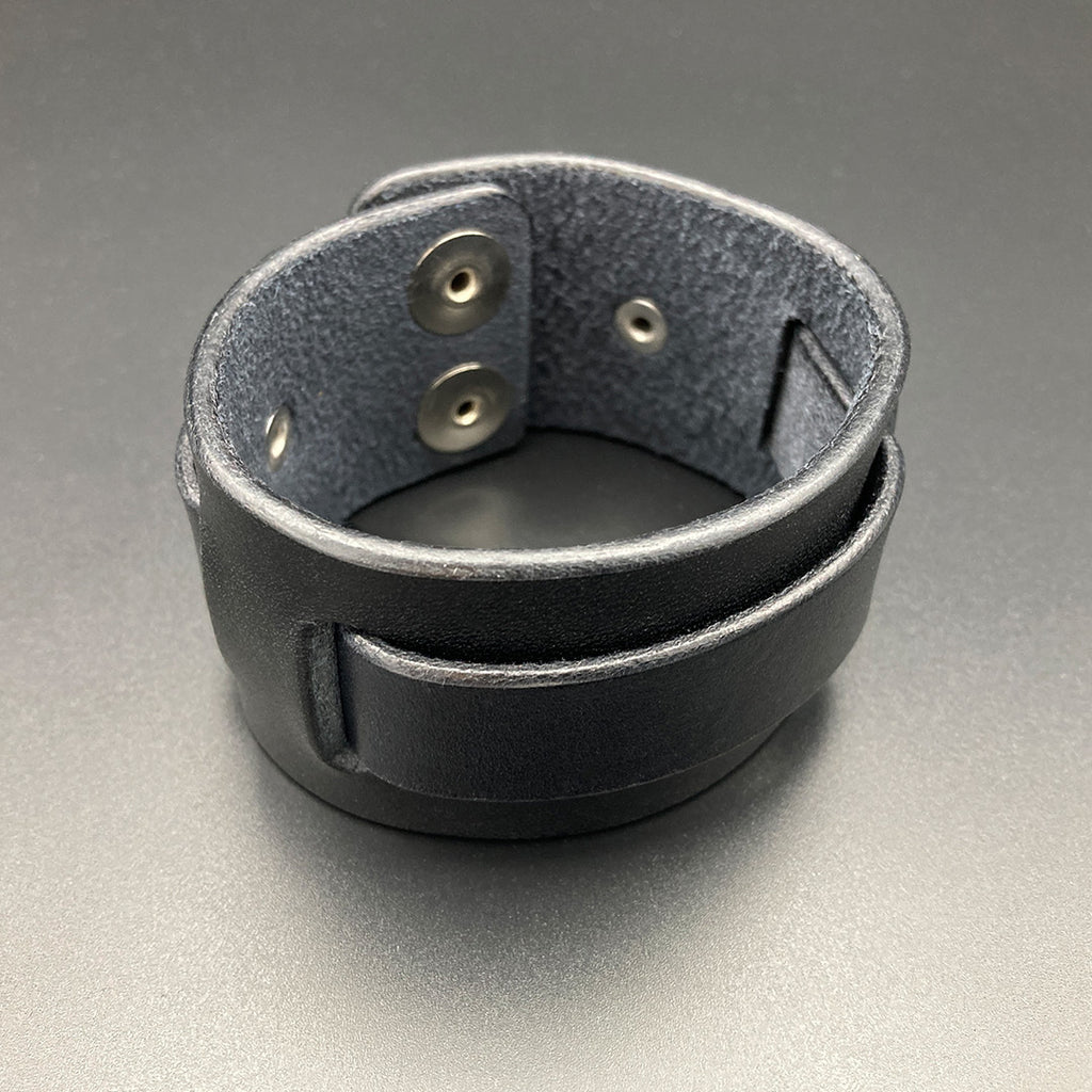 Breites Lederarmband "Trooper", schwarz