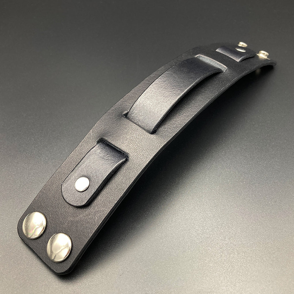 Breites Lederarmband "Trooper", schwarz