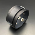 Breites Lederarmband "Trooper", schwarz