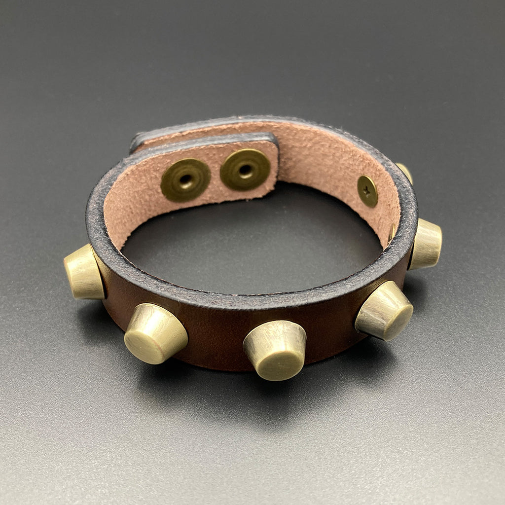 Nietenarmband „Crusher“, braun